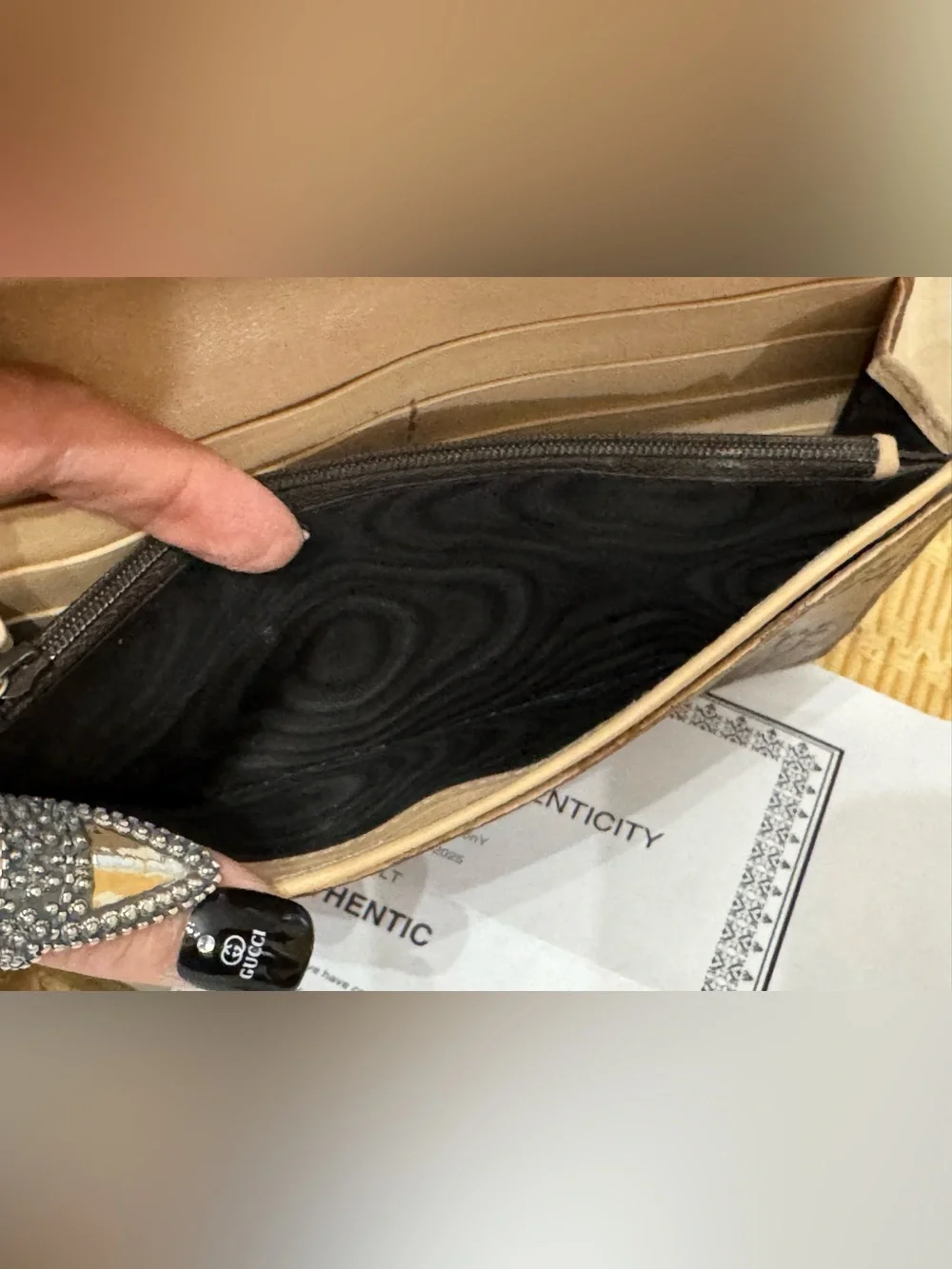Gucci Metallic Gold GG-Embossed Continental Wallet